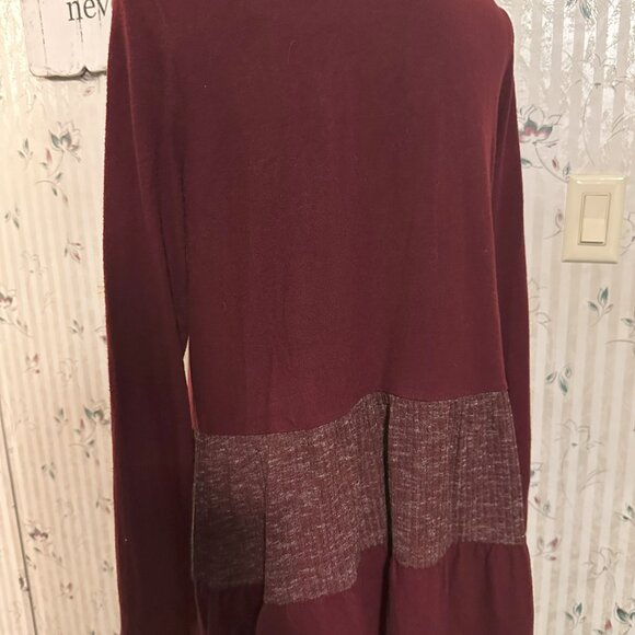 Cloth & Potrait Sz Large Cardigan Maroon / Gray - Picture 2 of 3